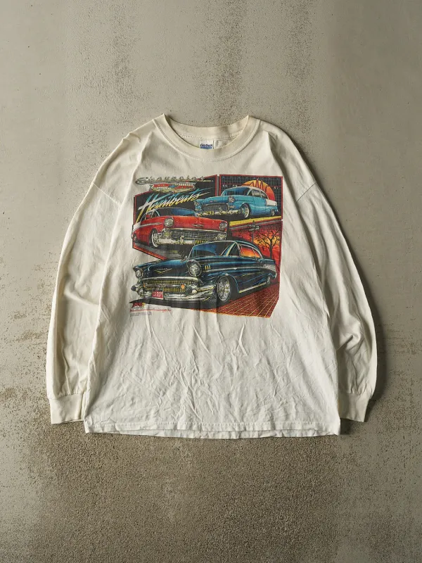 Vintage Y2K Beige Chevrolet Long Sleeve (XL) made by Rebalance Vintage