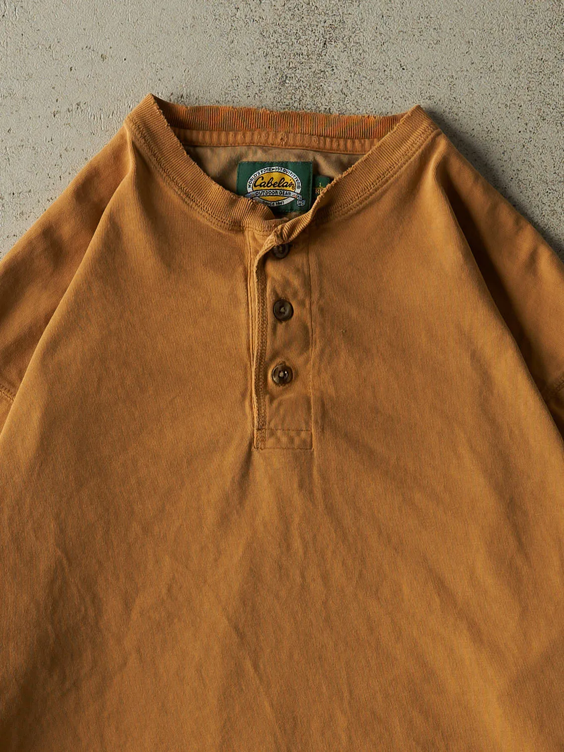 Vintage 90s Camel Cabela's Quarter Button Long Sleeve (L/XL) sold by Rebalance Vintage product image thumbnail 2