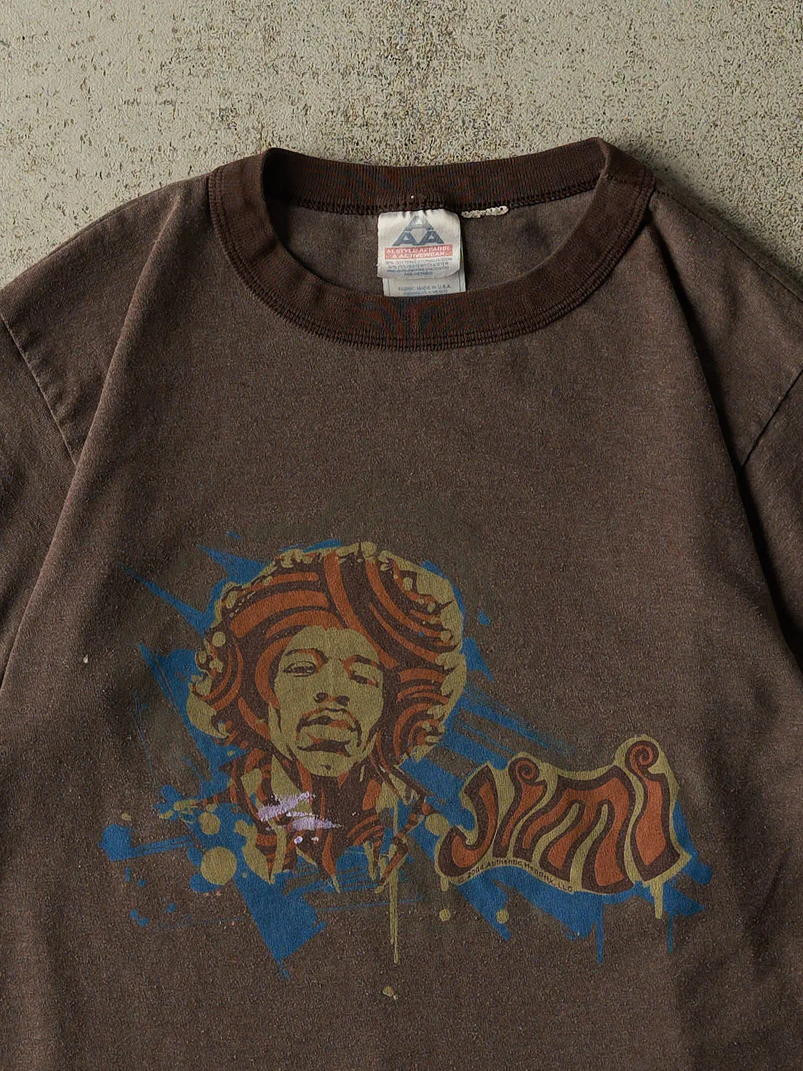 Vintage 04' Brown Jimi Hendrix Ringer Tee (S/M) sold by Rebalance Vintage product image thumbnail 2