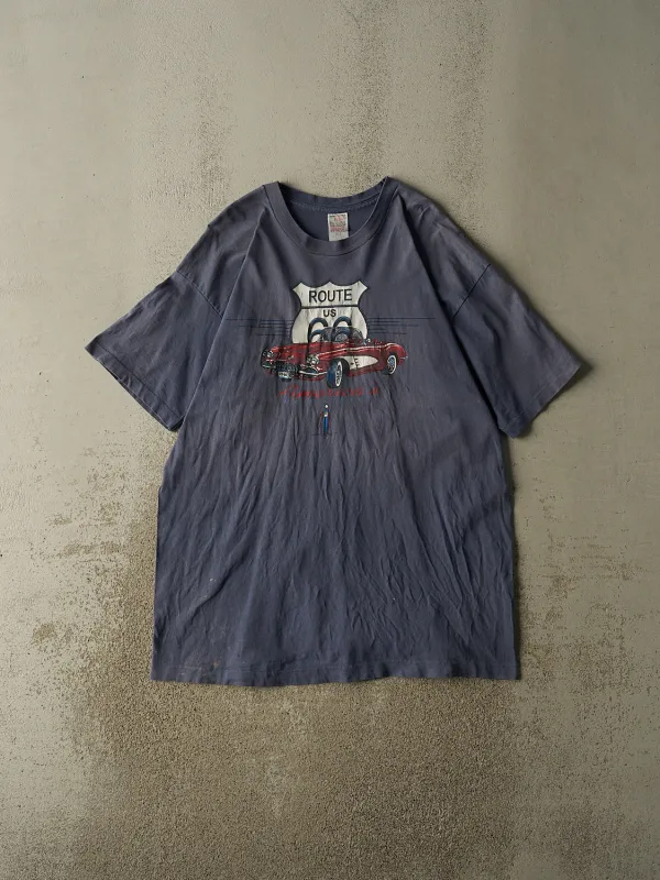Vintage 90s Slate Blue Route 66 Tee (XXL/XXXL) made by Rebalance Vintage