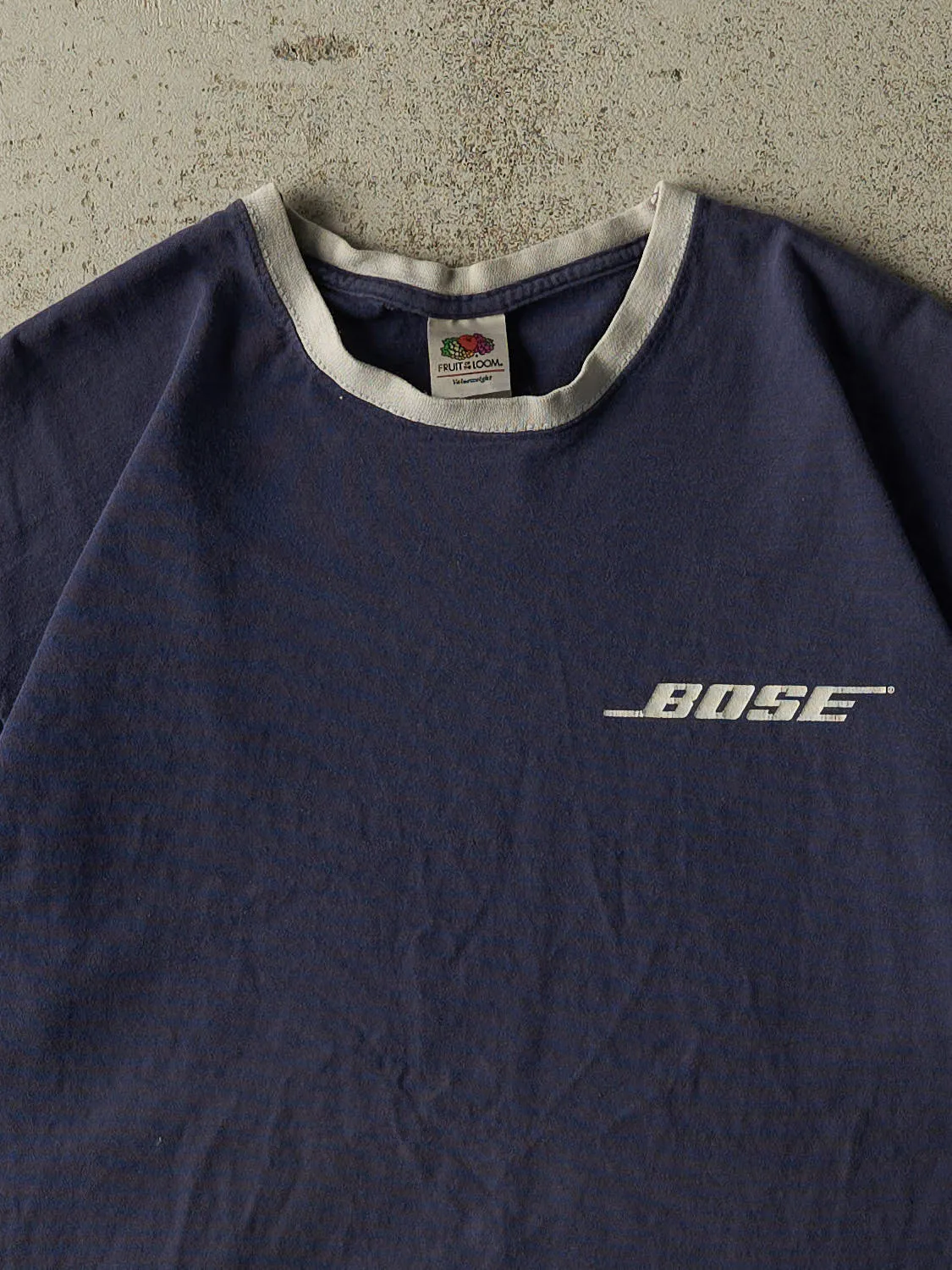Vintage Y2K Navy Blue Bose Ringer Tee (M) sold by Rebalance Vintage product image thumbnail 2