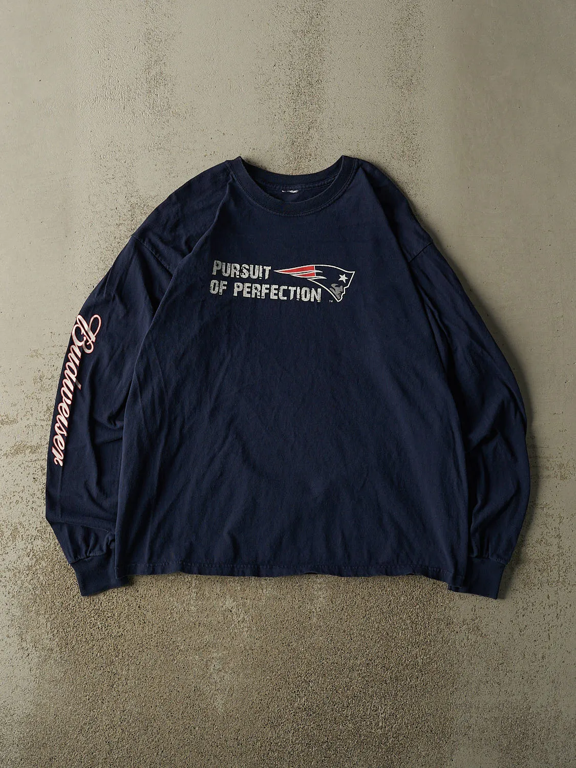 Vintage Y2K Navy Blue New England Patriots Long Sleeve (L/XL) sold by Rebalance Vintage