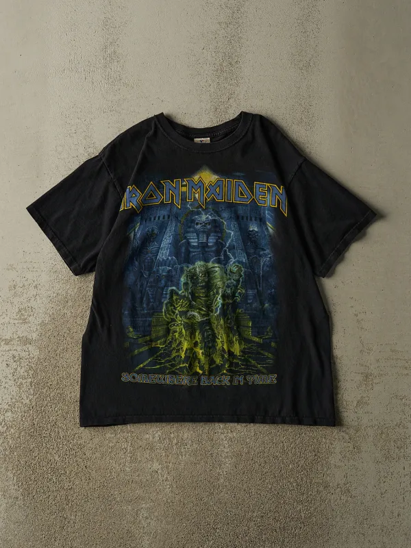 Vintage 04' Faded Black Iron Maiden "Somewhere Back In Time" Tee (M/L) made by Rebalance Vintage