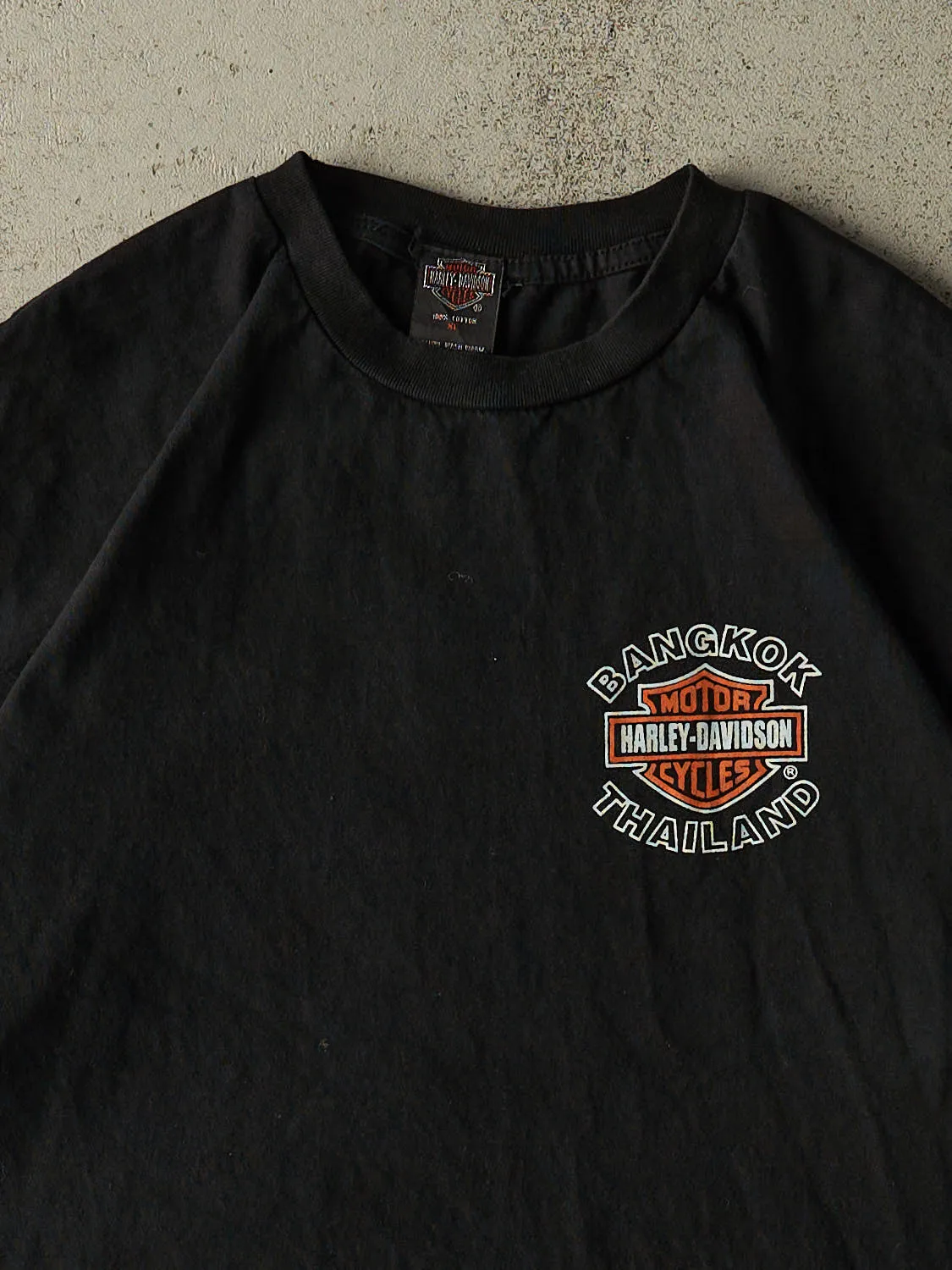 Vintage Y2K Black Harley Davidson Bangkok Thailand Tee (L/XL) sold by Rebalance Vintage product image thumbnail 3