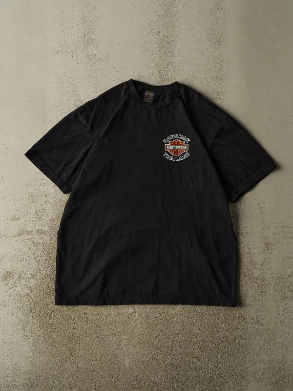 Vintage Y2K Black Harley Davidson Bangkok Thailand Tee (L/XL) made by Rebalance Vintage