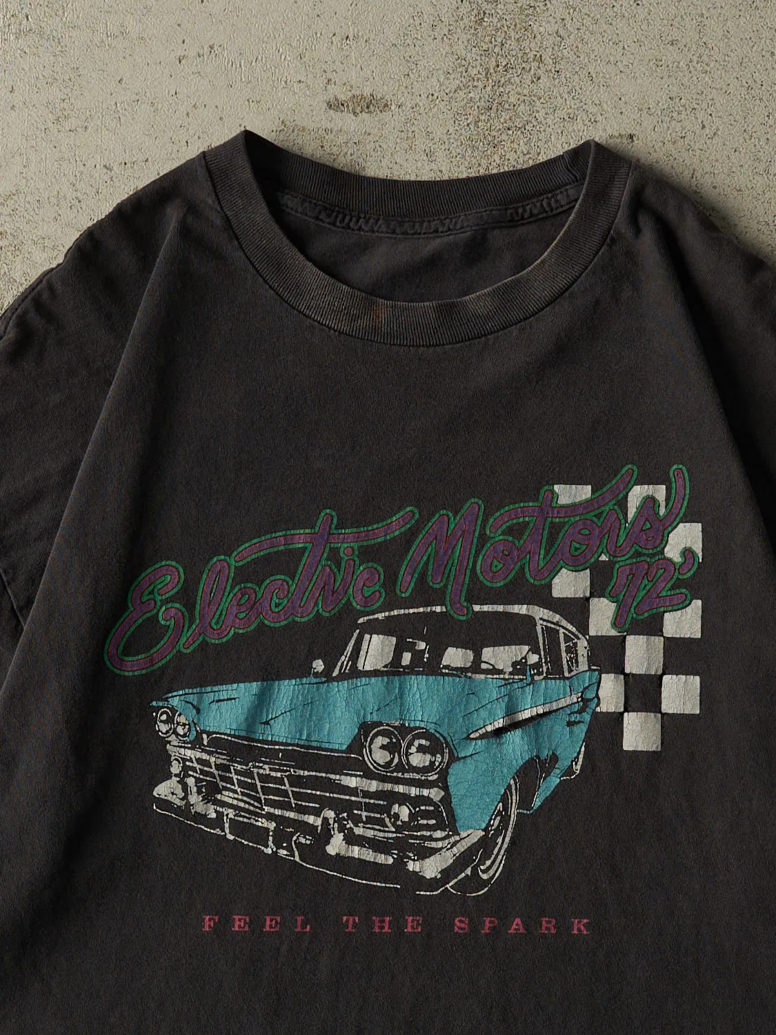Vintage 90s Faded Black Electric Motors Car Tee (L/XL) sold by Rebalance Vintage product image thumbnail 2