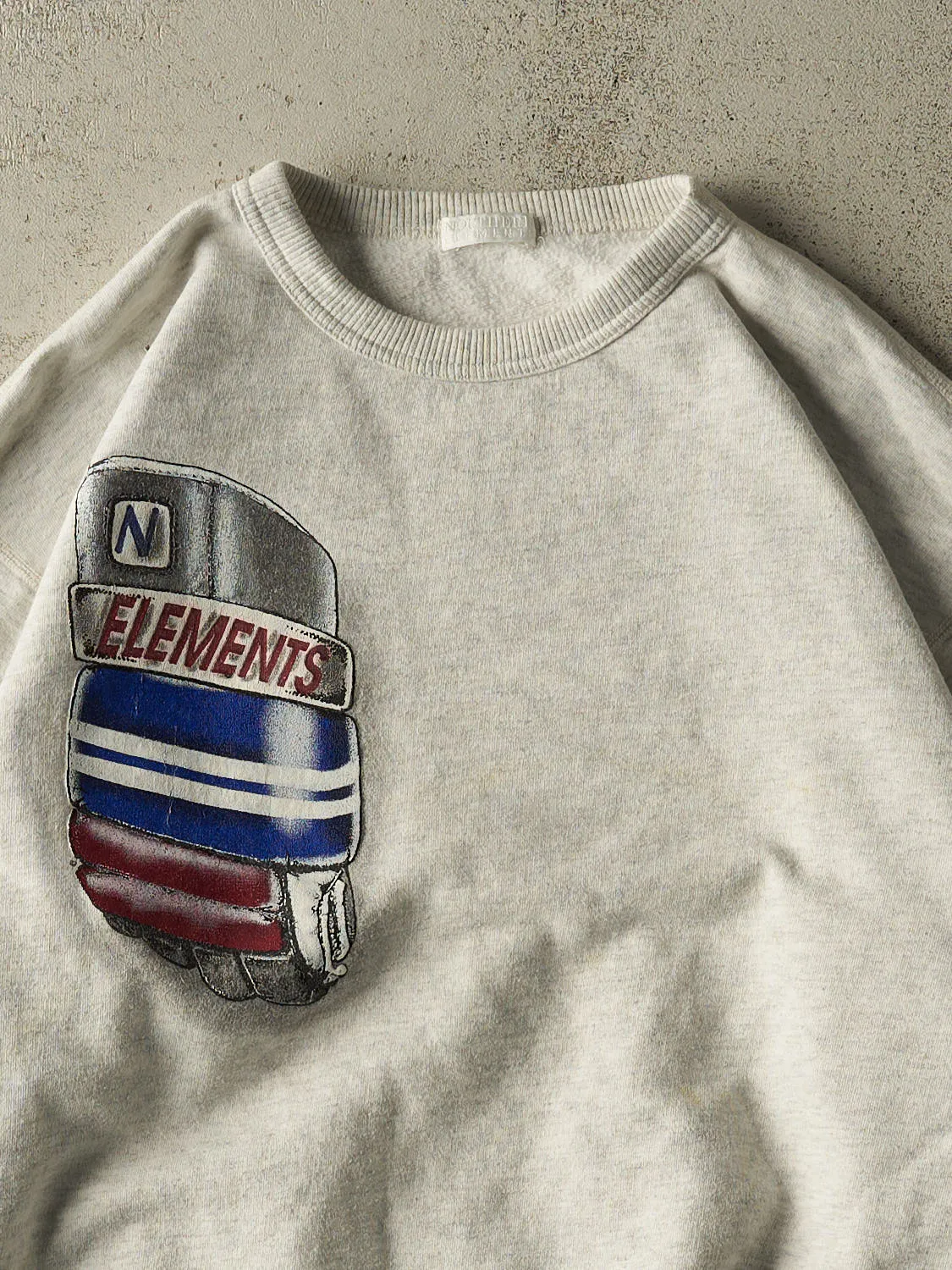 Vintage 90s Heather Grey Northern Elements Hockey Crewneck (L/XL) sold by Rebalance Vintage product image thumbnail 3