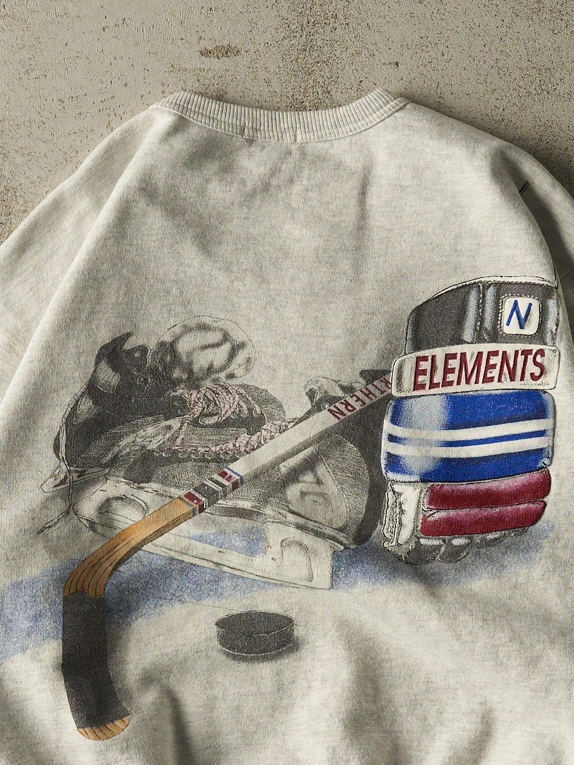 Vintage 90s Heather Grey Northern Elements Hockey Crewneck (L/XL) sold by Rebalance Vintage product image thumbnail 4