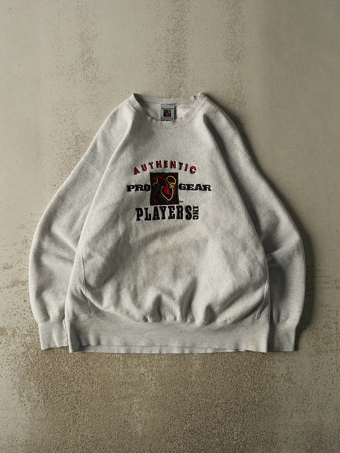 Vintage 90s Heather Grey Authentic Players Pro Gear Embroidered Crewneck (XL/XXL) sold by Rebalance Vintage
