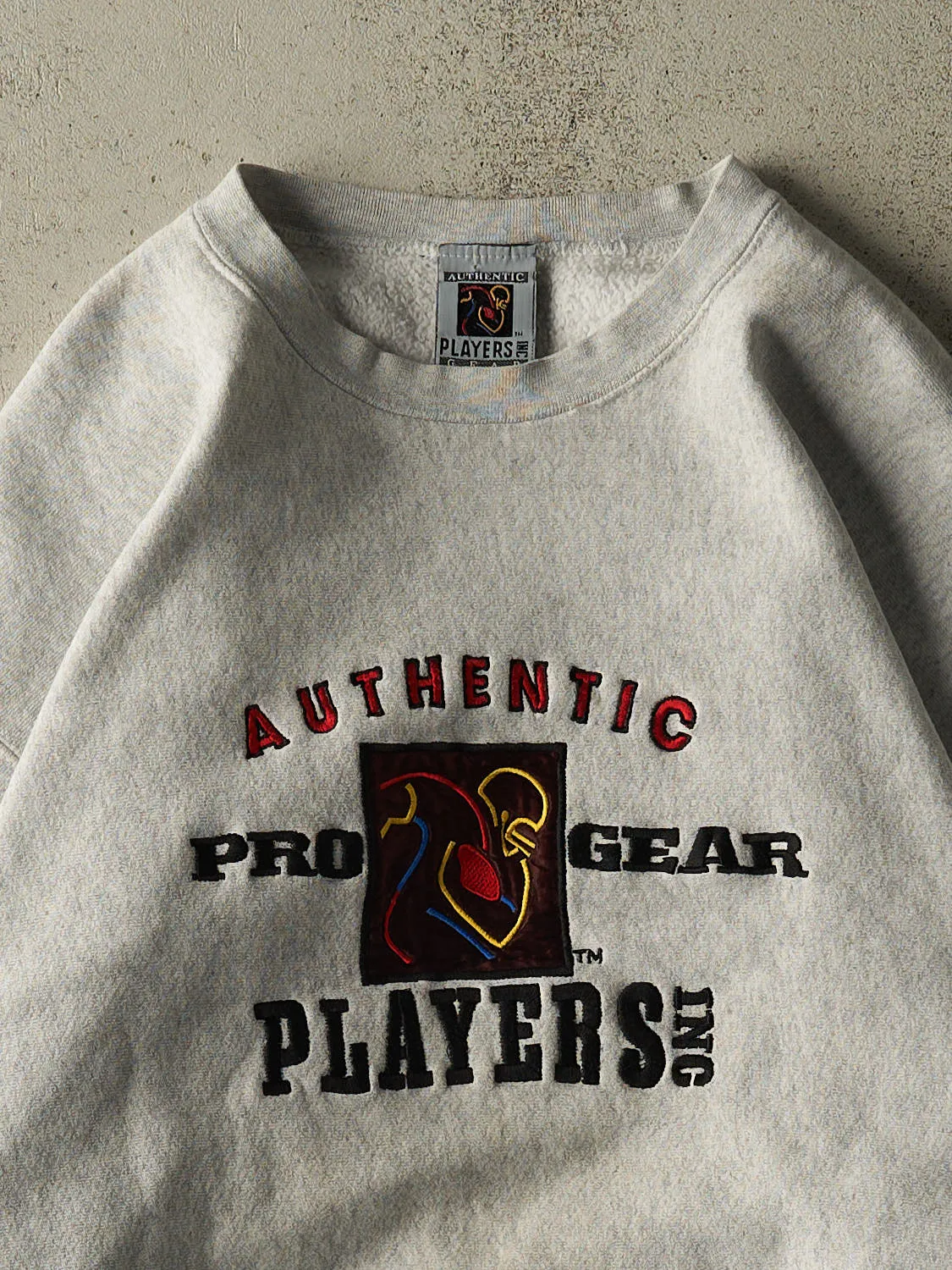 Vintage 90s Heather Grey Authentic Players Pro Gear Embroidered Crewneck (XL/XXL) sold by Rebalance Vintage product image thumbnail 2