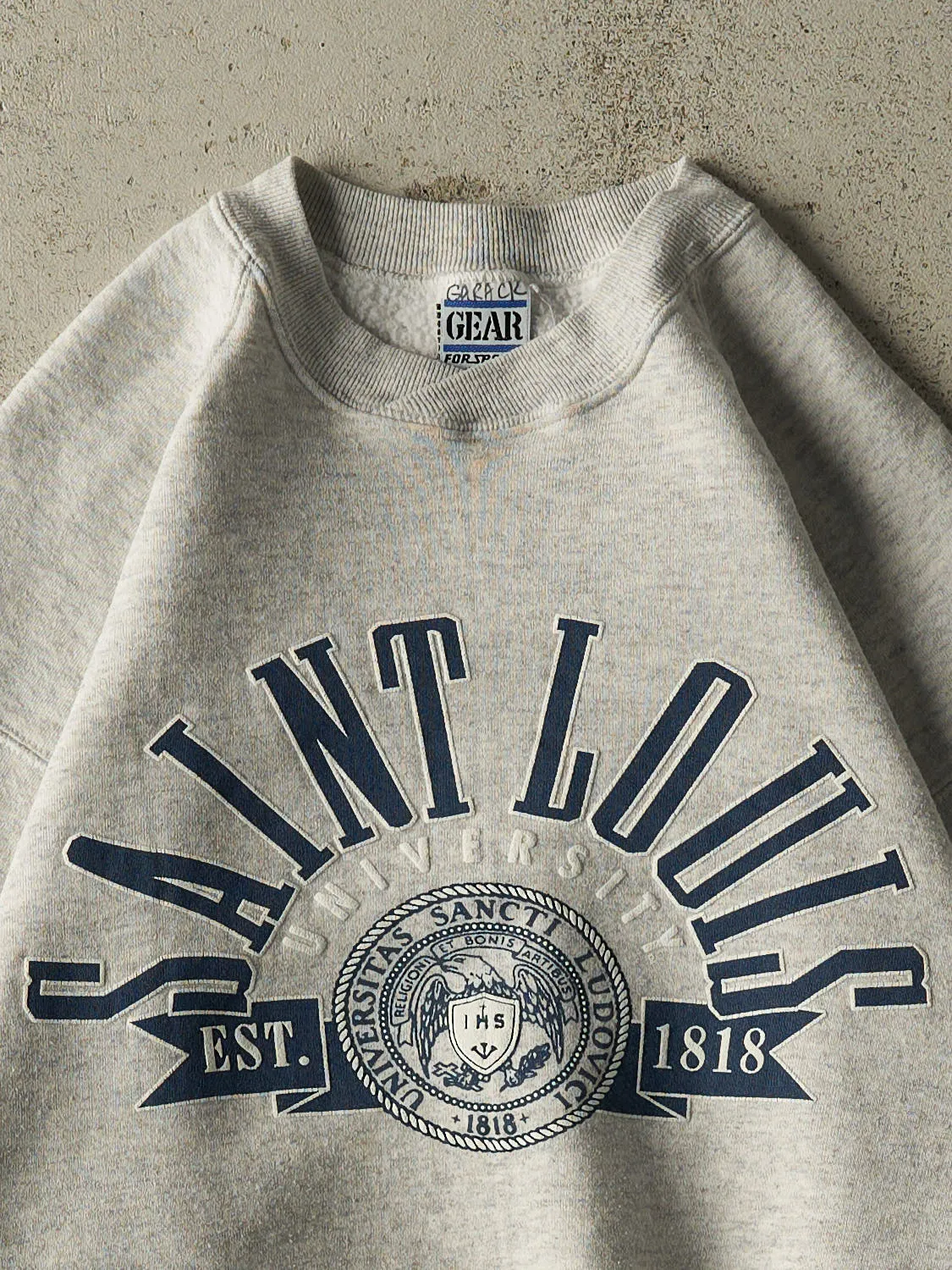 Vintage 90s Heather Grey Saint Louis University Crewneck (M/L) sold by Rebalance Vintage product image thumbnail 2