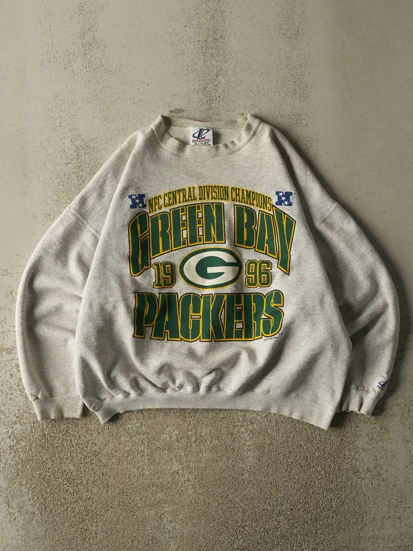 Vintage 96' Heather Grey Green Bay Packers NFC Champions Crewneck (M) made by Rebalance Vintage