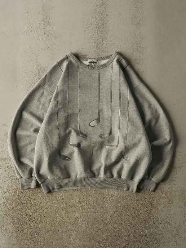 Vintage 90s Grey Northern Elements Golf Crewneck (M/L) made by Rebalance Vintage