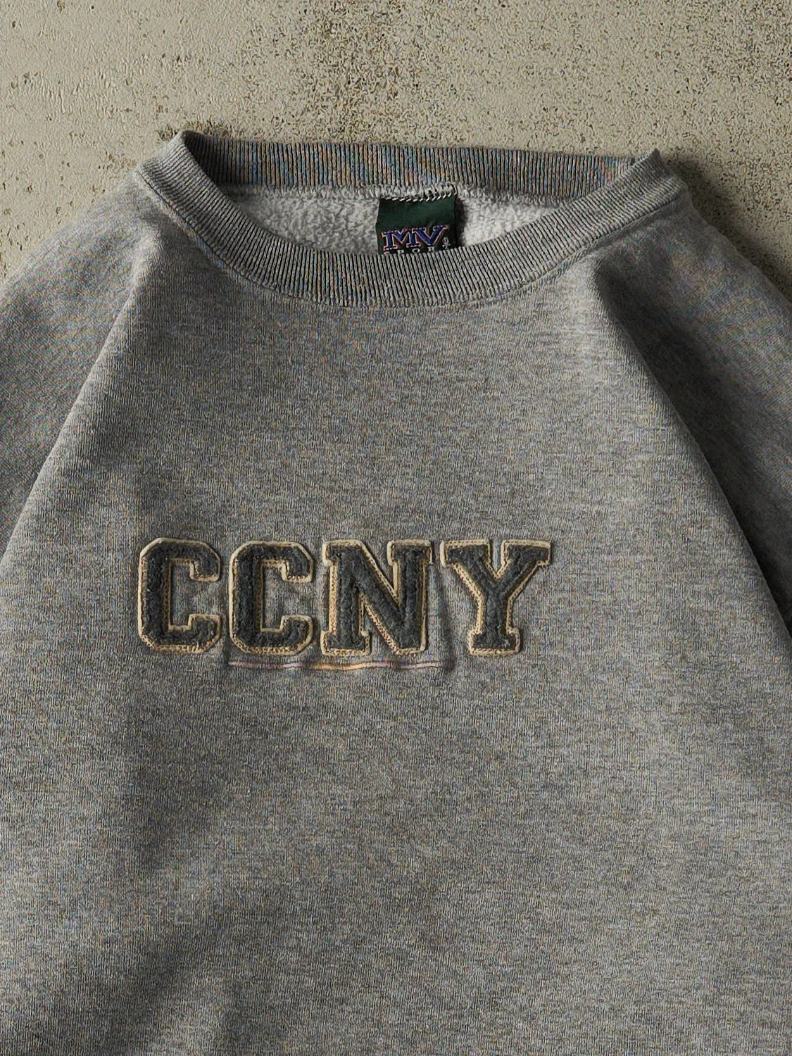 Vintage 90s Grey CCNY Embroidered Crewneck (L/XL) sold by Rebalance Vintage product image thumbnail 2