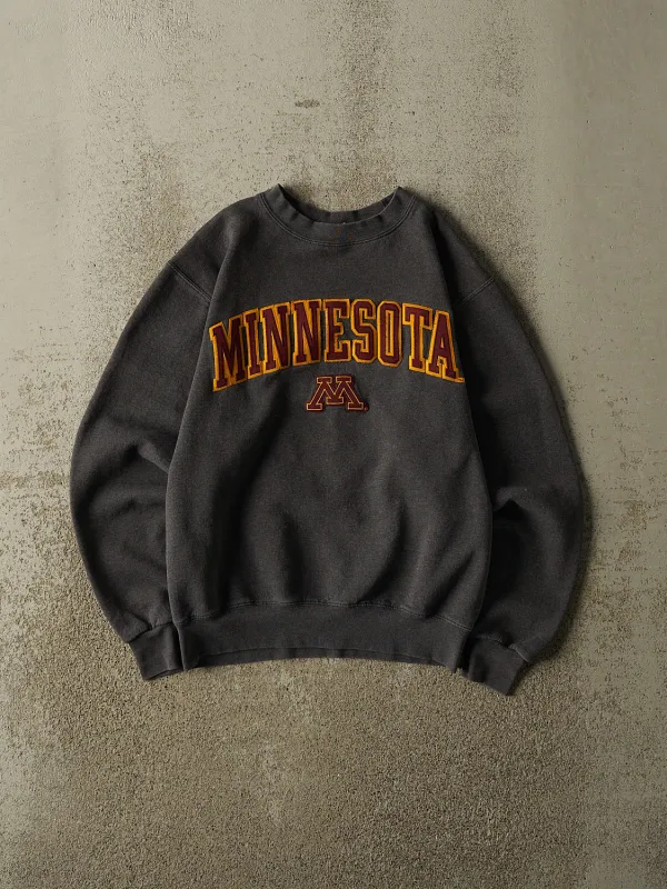 Vintage 90s Charcoal Grey Champion University of Minnesota Crewneck (XS/S) made by Rebalance Vintage