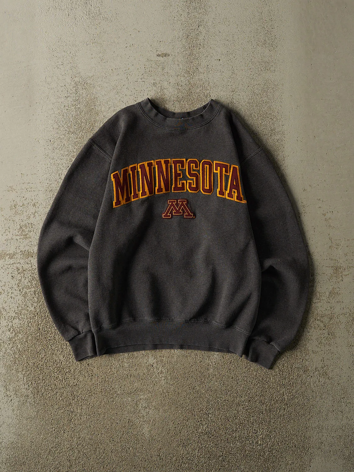 Vintage 90s Charcoal Grey Champion University of Minnesota Crewneck (XS/S) sold by Rebalance Vintage
