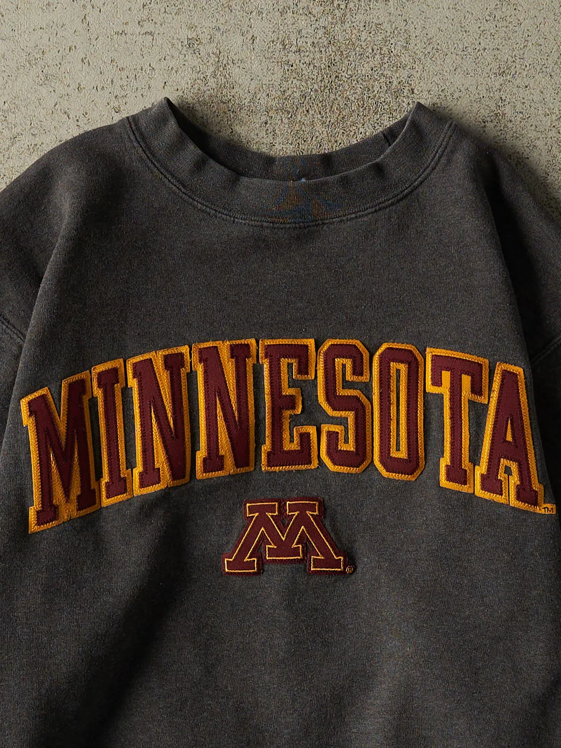 Vintage 90s Charcoal Grey Champion University of Minnesota Crewneck (XS/S) sold by Rebalance Vintage product image thumbnail 2