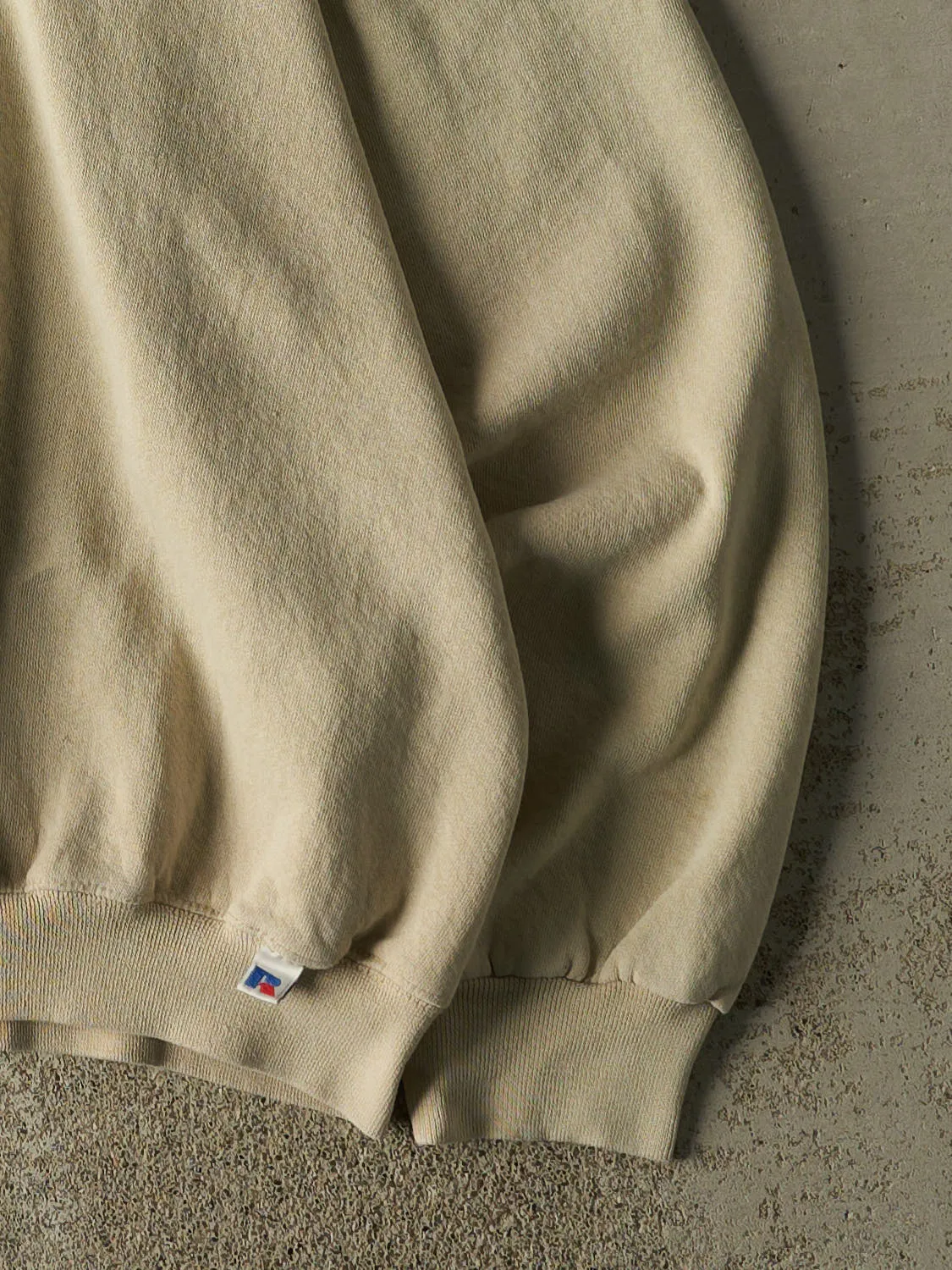 Vintage 90s Beige Russell Athletic Blank Crewneck (L/XL) sold by Rebalance Vintage product image thumbnail 4