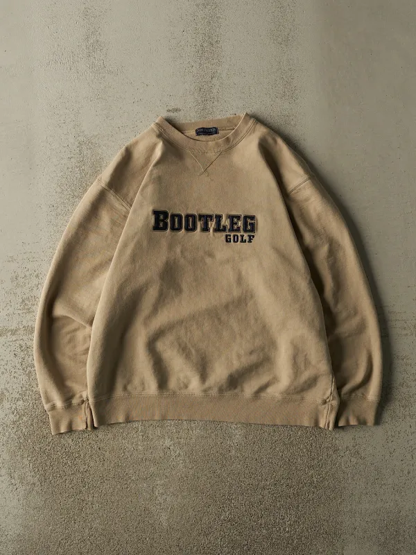 Vintage 90s Beige Bootleg Golf Embroidered Crewneck (L) made by Rebalance Vintage