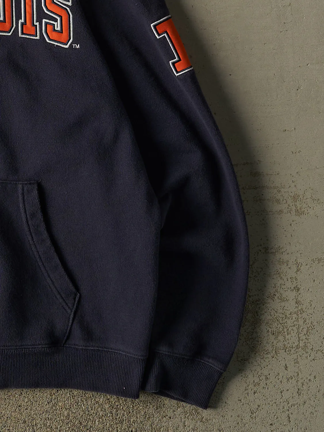 Vintage Y2K Navy Blue University of Illinois Zip Up Hoodie (XL) sold by Rebalance Vintage product image thumbnail 4