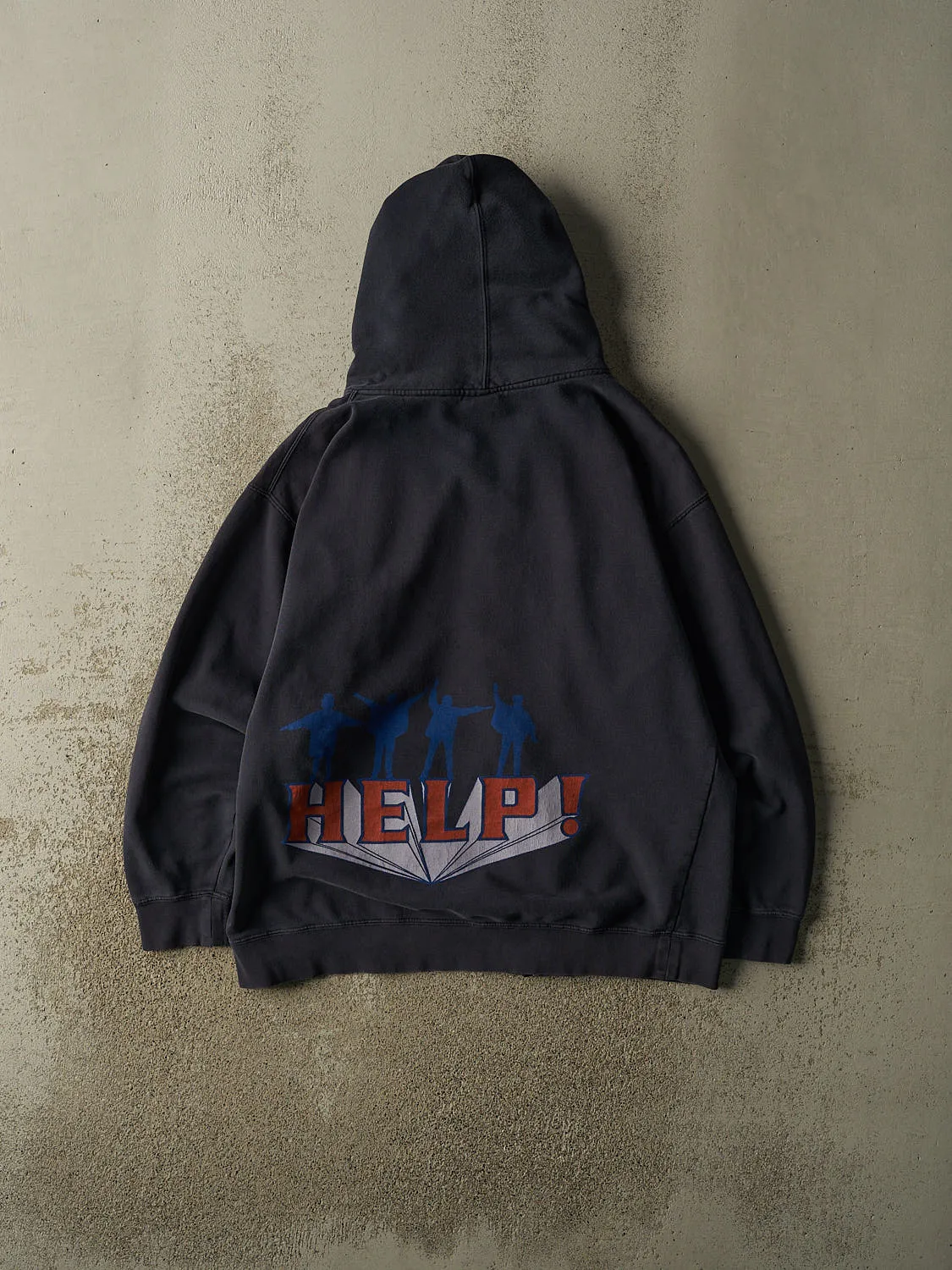 Vintage 90s Navy Blue The Beatles "Help!" Zip Up Hoodie (XL/XXL) sold by Rebalance Vintage product image thumbnail 2