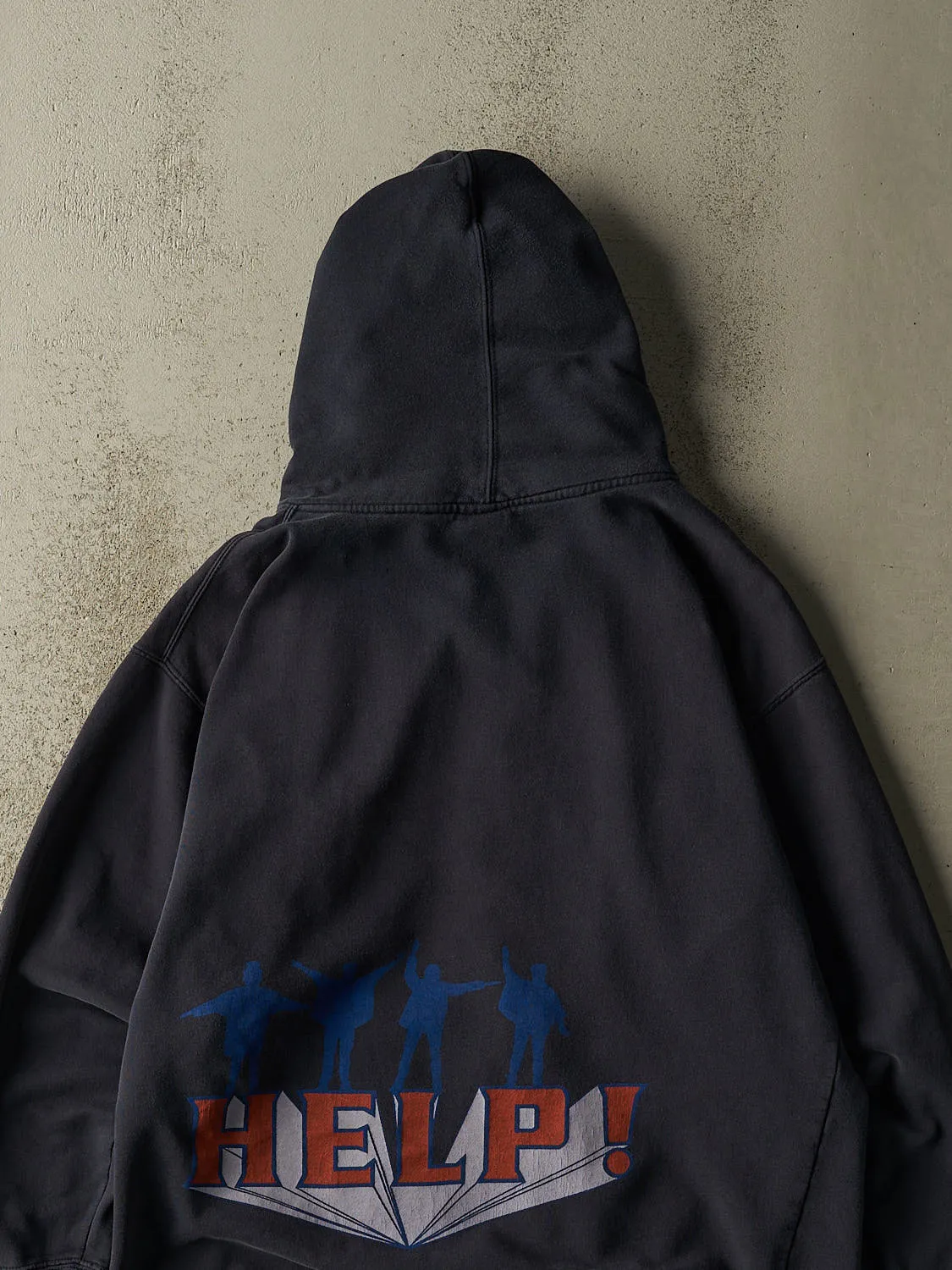 Vintage 90s Navy Blue The Beatles "Help!" Zip Up Hoodie (XL/XXL) sold by Rebalance Vintage product image thumbnail 4