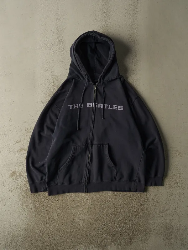 Vintage 90s Navy Blue The Beatles "Help!" Zip Up Hoodie (XL/XXL) made by Rebalance Vintage