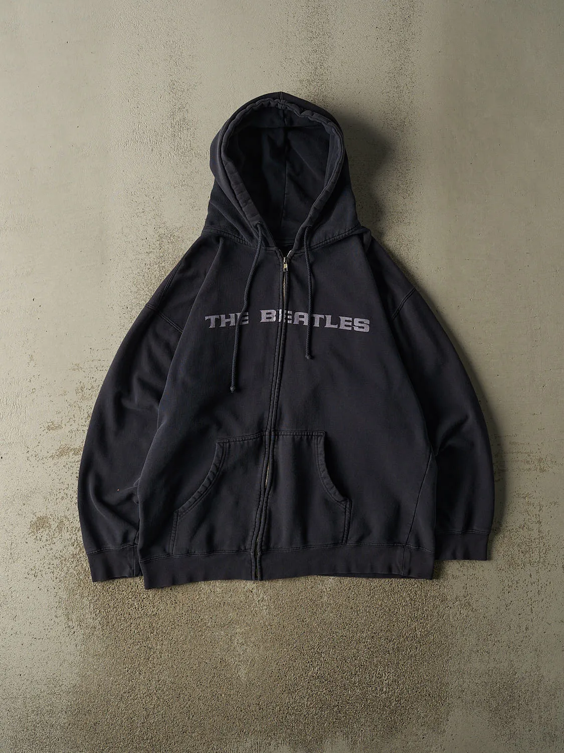 Vintage 90s Navy Blue The Beatles "Help!" Zip Up Hoodie (XL/XXL) sold by Rebalance Vintage