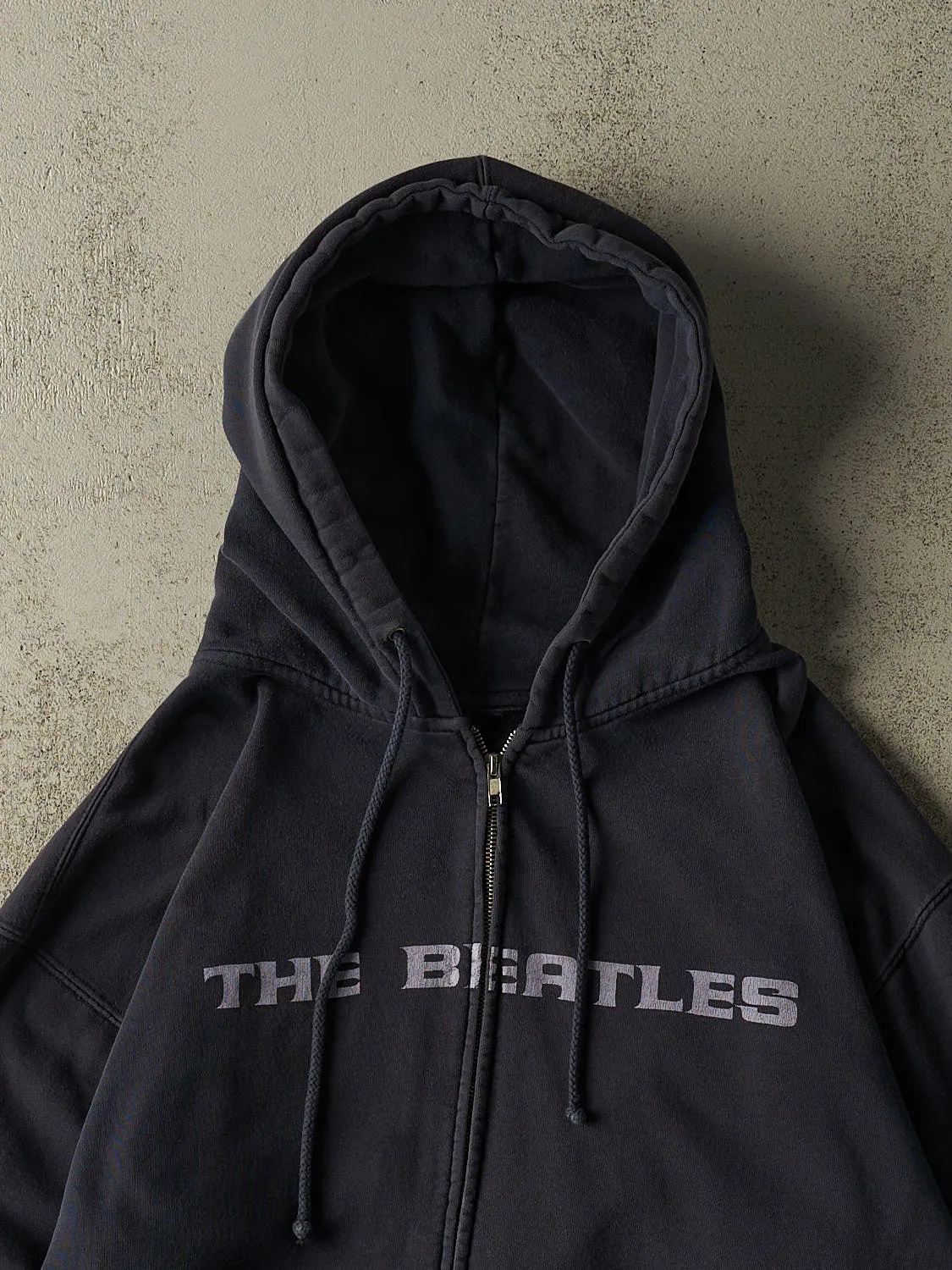 Vintage 90s Navy Blue The Beatles "Help!" Zip Up Hoodie (XL/XXL) sold by Rebalance Vintage product image thumbnail 3