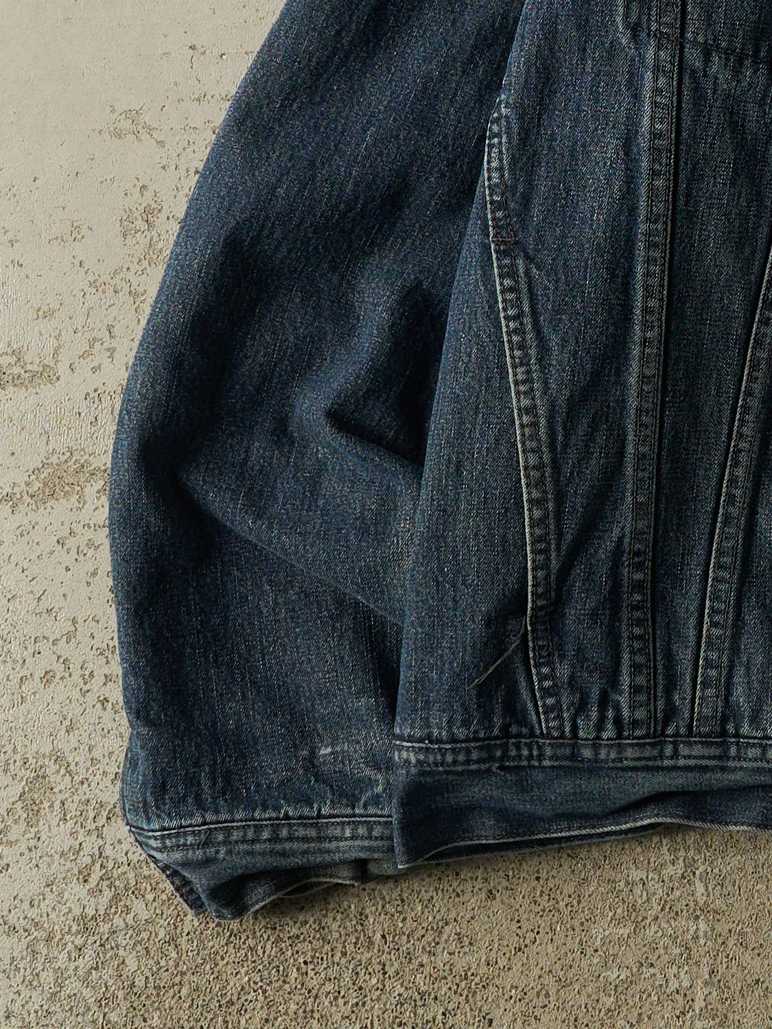 Vintage 90s Dark Wash Sherpa Lined Denim Jacket (M/L) sold by Rebalance Vintage product image thumbnail 4