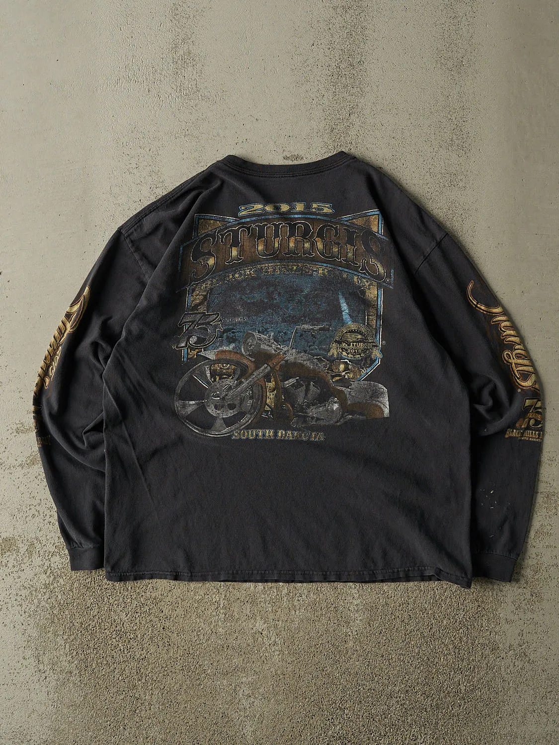 Vintage 15' Faded Black Sturgis Biker Long Sleeve (M/L) sold by Rebalance Vintage product image thumbnail 2