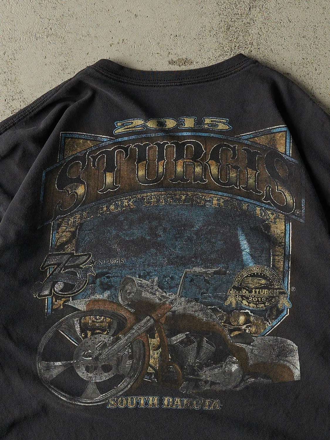 Vintage 15' Faded Black Sturgis Biker Long Sleeve (M/L) sold by Rebalance Vintage product image thumbnail 4