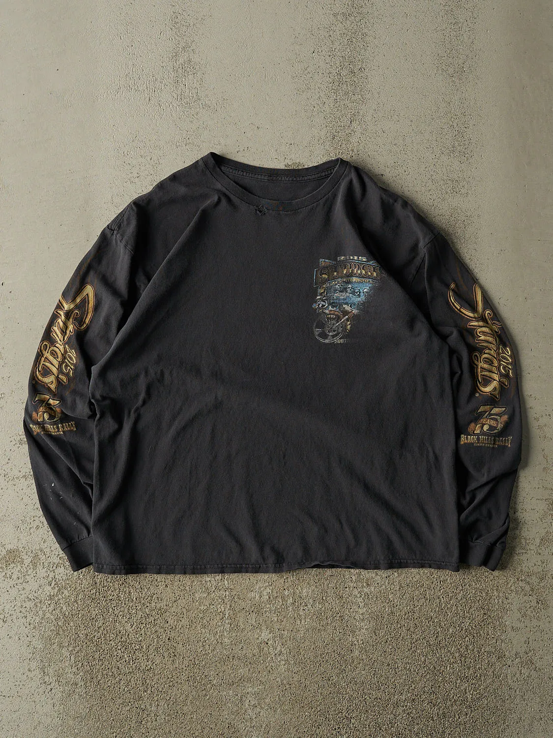 Vintage 15' Faded Black Sturgis Biker Long Sleeve (M/L) sold by Rebalance Vintage