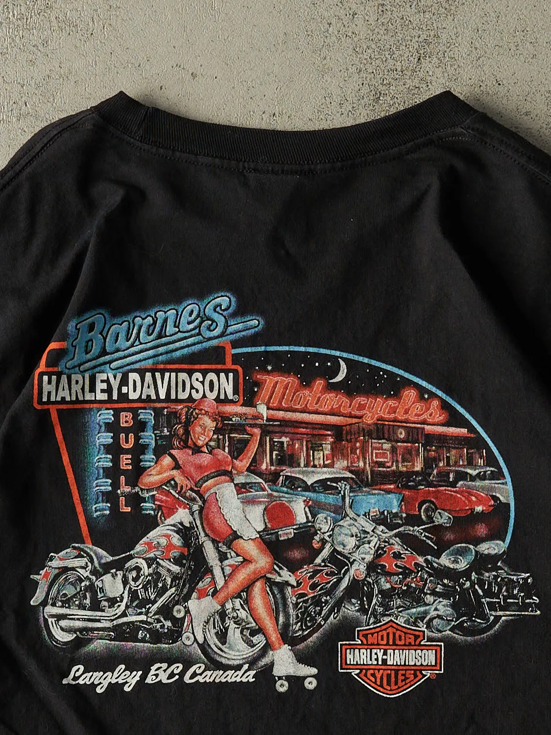 Vintage Y2K Black Harley Davidson Langley BC Tee (XL) sold by Rebalance Vintage product image thumbnail 4
