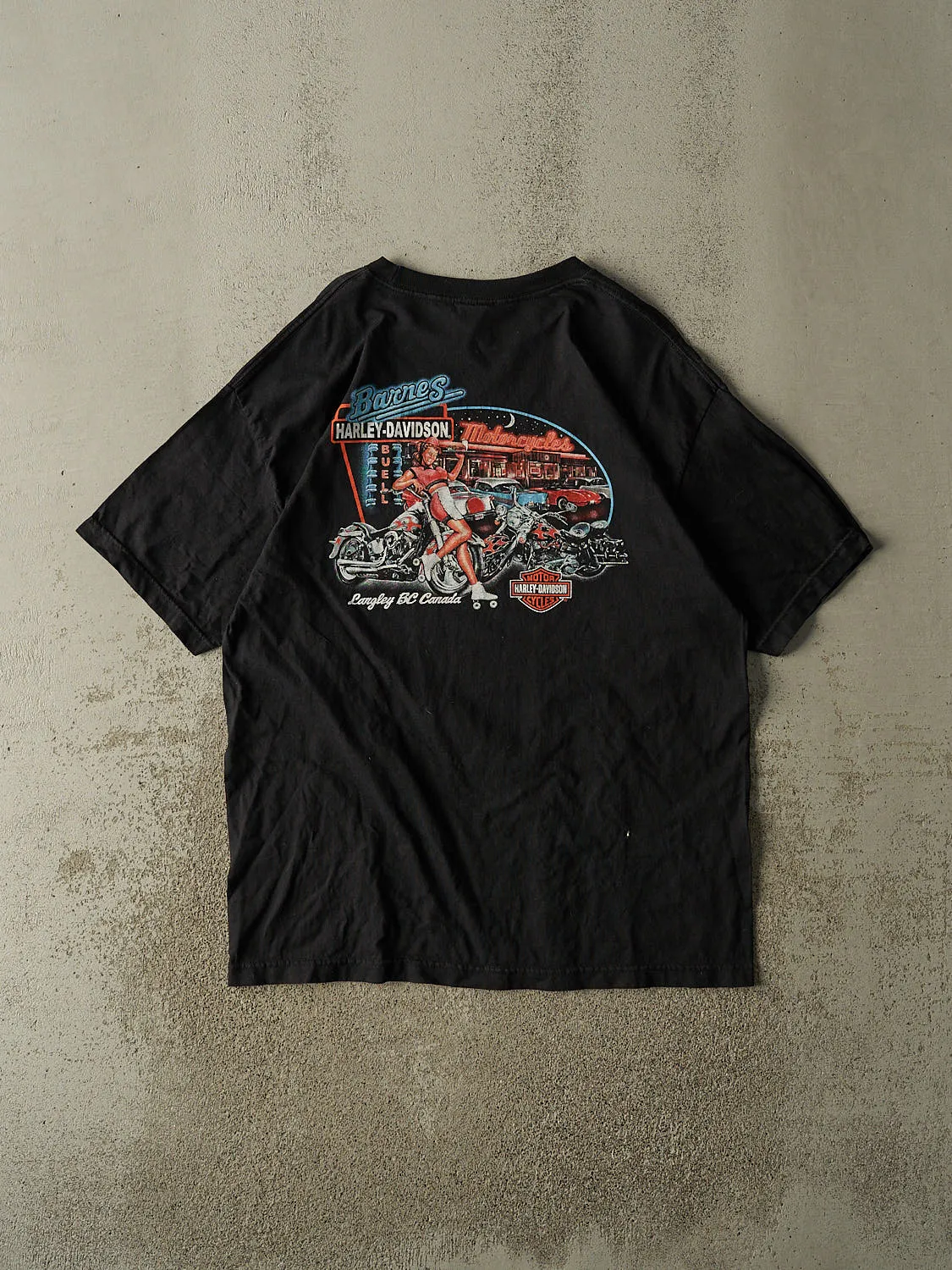 Vintage Y2K Black Harley Davidson Langley BC Tee (XL) sold by Rebalance Vintage product image thumbnail 2