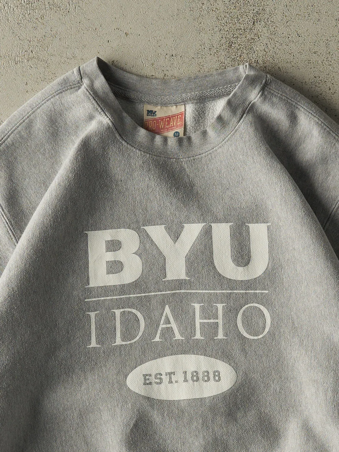Vintage 90s Grey BYU Idaho Crewneck (L/XL) sold by Rebalance Vintage product image thumbnail 2