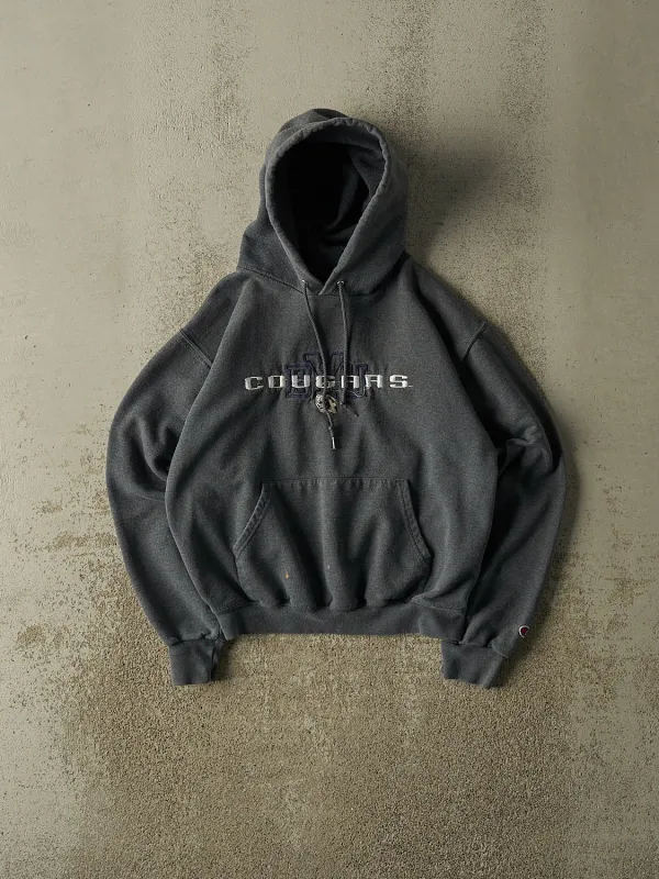 Vintage 90s Charcoal Grey BYU Cougars Champion Hoodie (XXS/XS) made by Rebalance Vintage