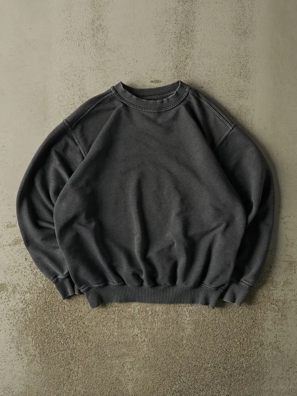 Vintage 90s Charcoal Grey Russell Athletic Blank Crewneck (L) made by Rebalance Vintage