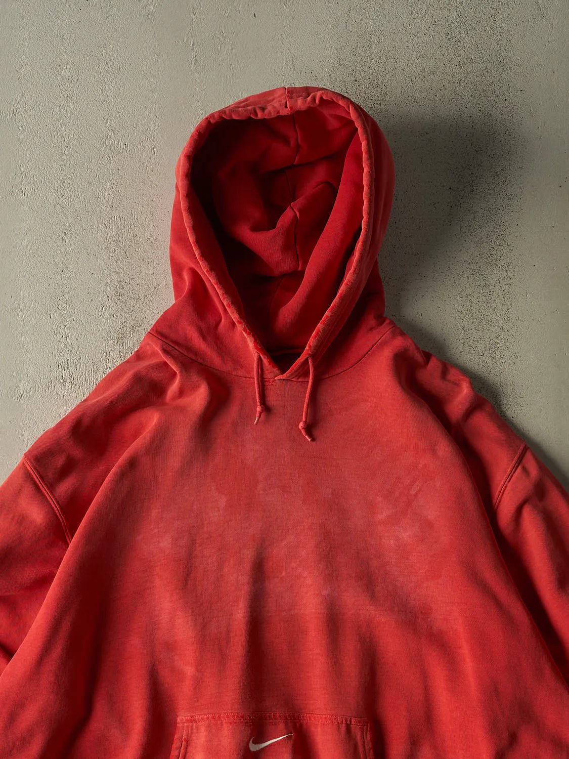 Vintage 90s Sun Faded Red Nike Embroidered Middle Swoosh Hoodie (XXL/XXXL) sold by Rebalance Vintage product image thumbnail 2