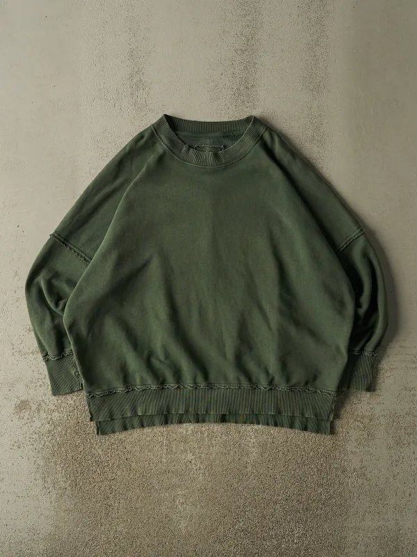 Vintage Y2K Sun Faded Green Blank Crewneck (XXL/XXXL) made by Rebalance Vintage