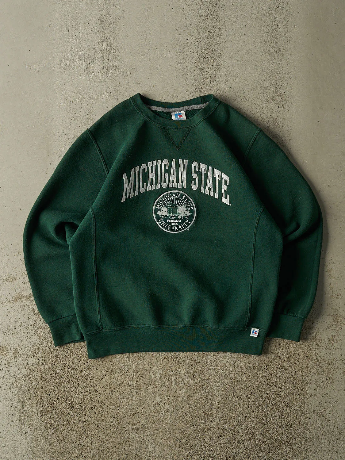 Vintage Y2K Green Russell Athletic Michigan State Crewneck (M/L) sold by Rebalance Vintage