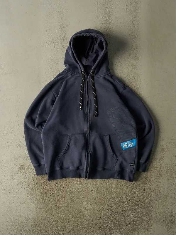 Vintage Y2K Navy Blue Ocean Earth Boarding Co. Zip Up Hoodie (M/L) made by Rebalance Vintage