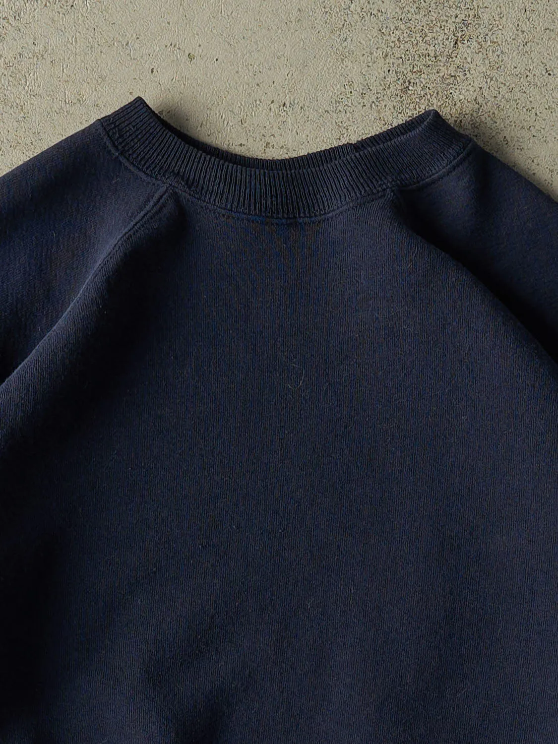 Vintage 80s Navy Blue Blank Crewneck (S) sold by Rebalance Vintage product image thumbnail 2