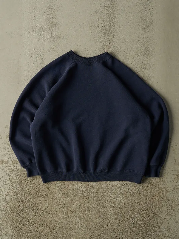 Vintage 80s Navy Blue Blank Crewneck (S) made by Rebalance Vintage