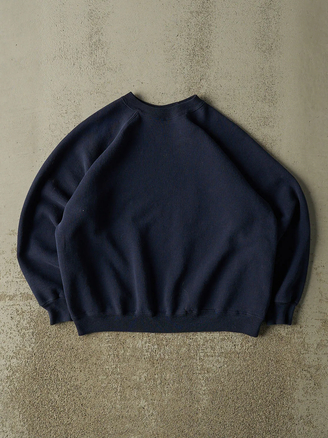 Vintage 80s Navy Blue Blank Crewneck (S) sold by Rebalance Vintage