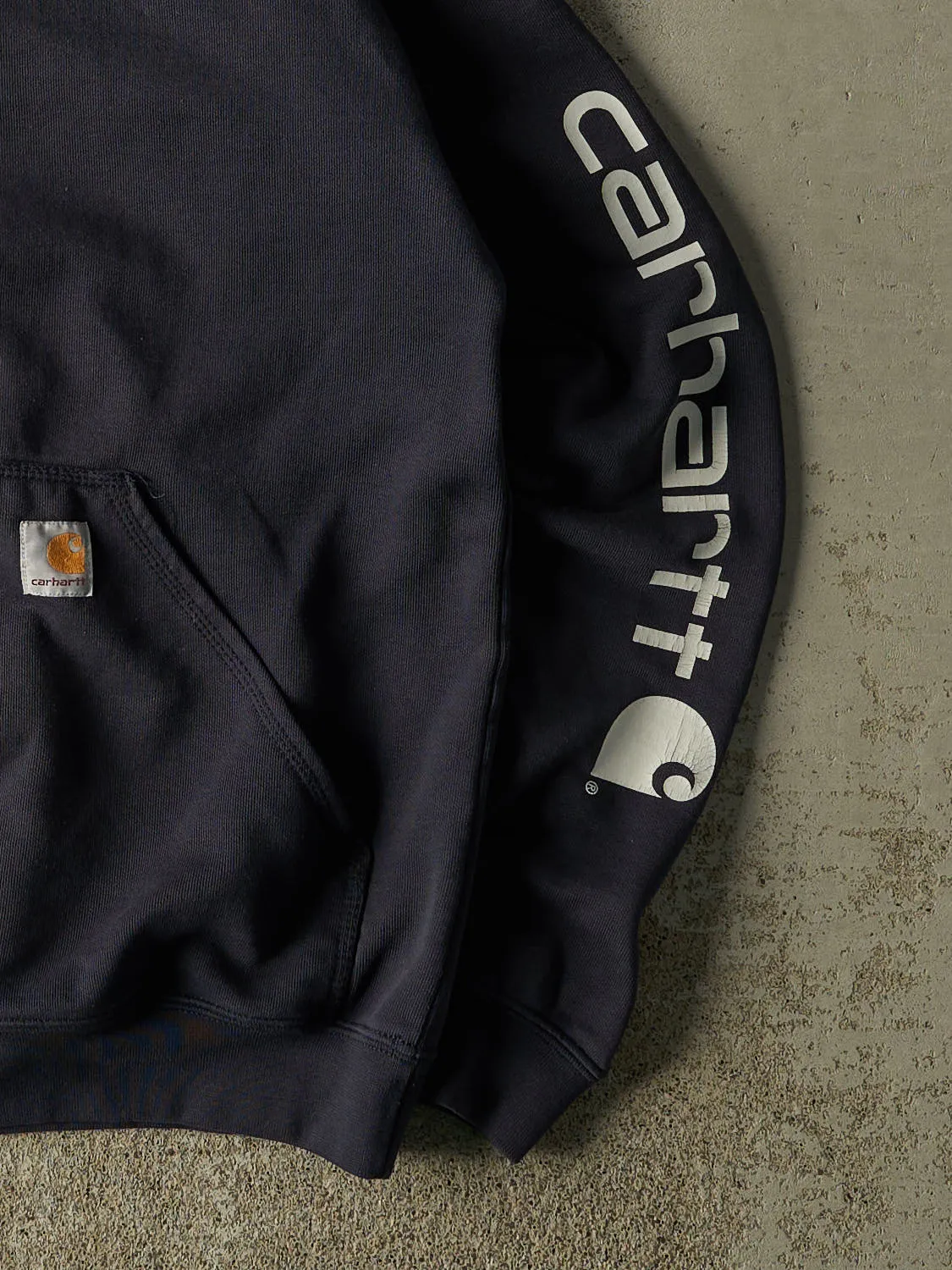 Vintage Y2K Navy Blue Carhartt Hoodie (M) sold by Rebalance Vintage product image thumbnail 3