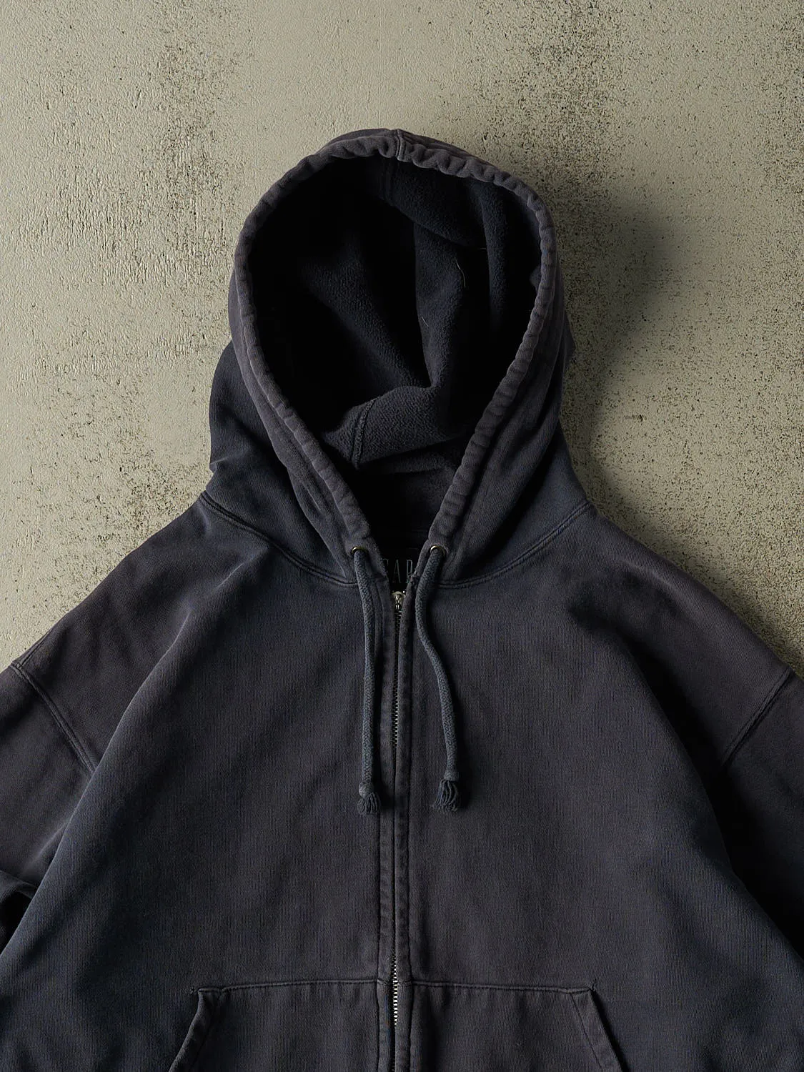 Vintage 90s Navy Blue Gap Blank Zip Up Hoodie (M/L) sold by Rebalance Vintage product image thumbnail 2
