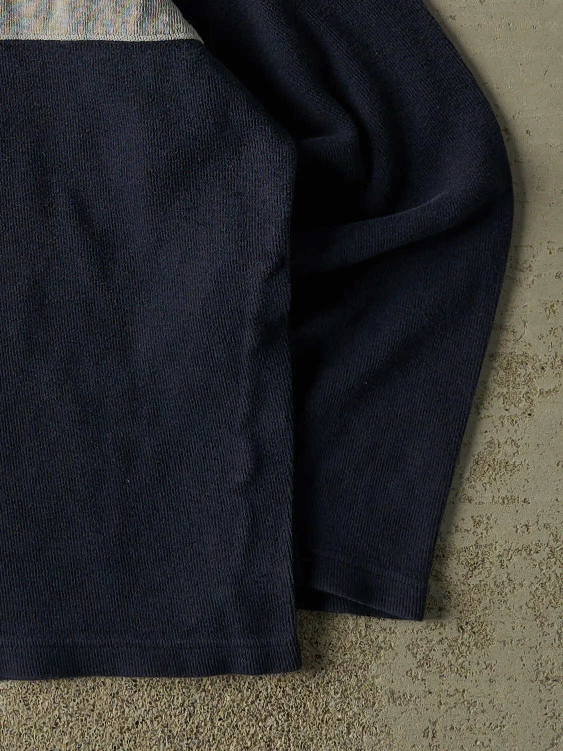 Vintage Y2K Navy Blue Striped Thermal Long Sleeve (S/M) sold by Rebalance Vintage product image thumbnail 4