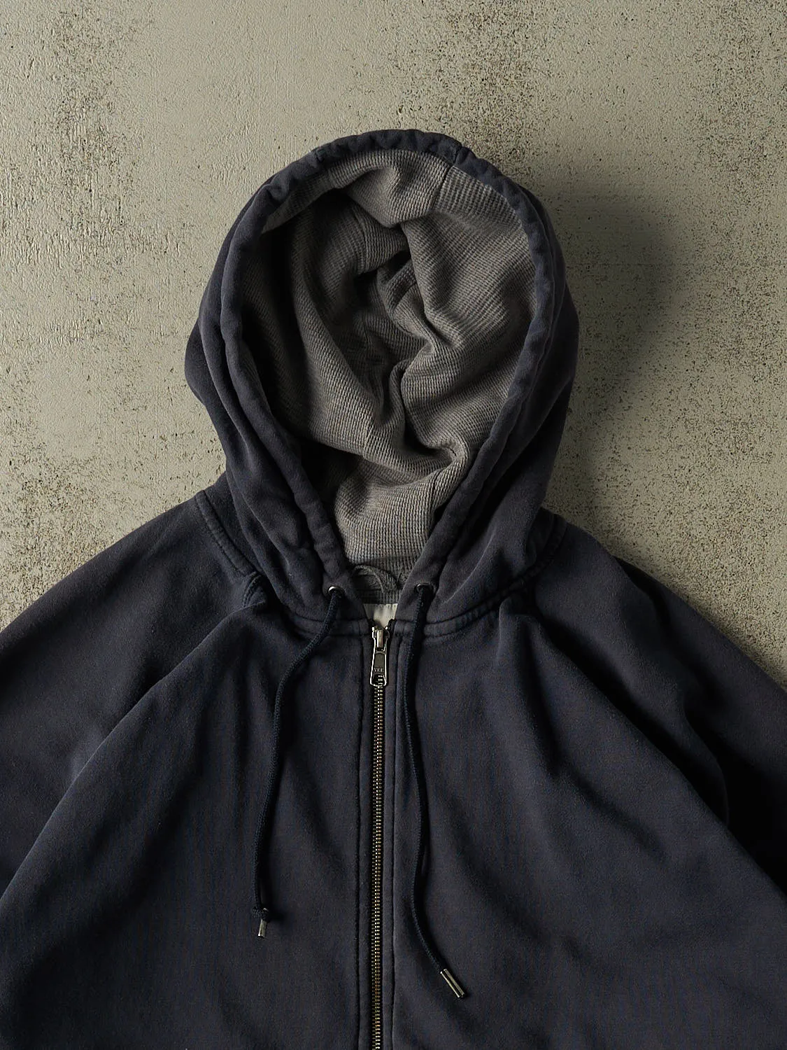 Vintage Y2K Navy Blue Thermal Lined Zip Up Wind River Hoodie (L/XL) sold by Rebalance Vintage product image thumbnail 2
