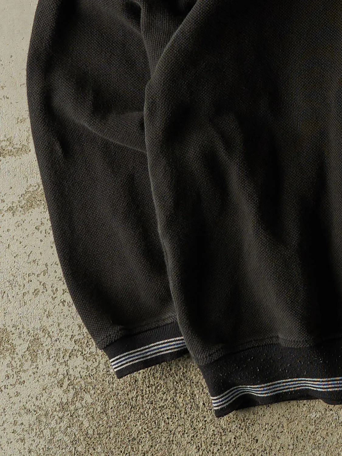 Vintage 90s Black Quarter Button Crewneck (L/XL) sold by Rebalance Vintage product image thumbnail 3